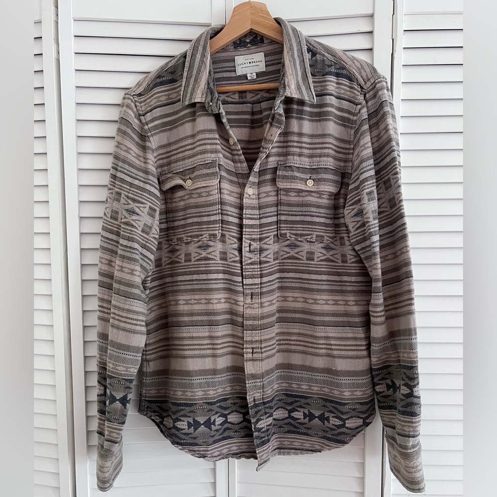 Lucky Brand Mens Button Down Southwestern Shirt